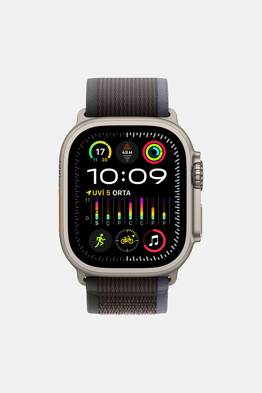 Apple Watch 49 mm Mavi/Siyah Trail Loop Kordon_3