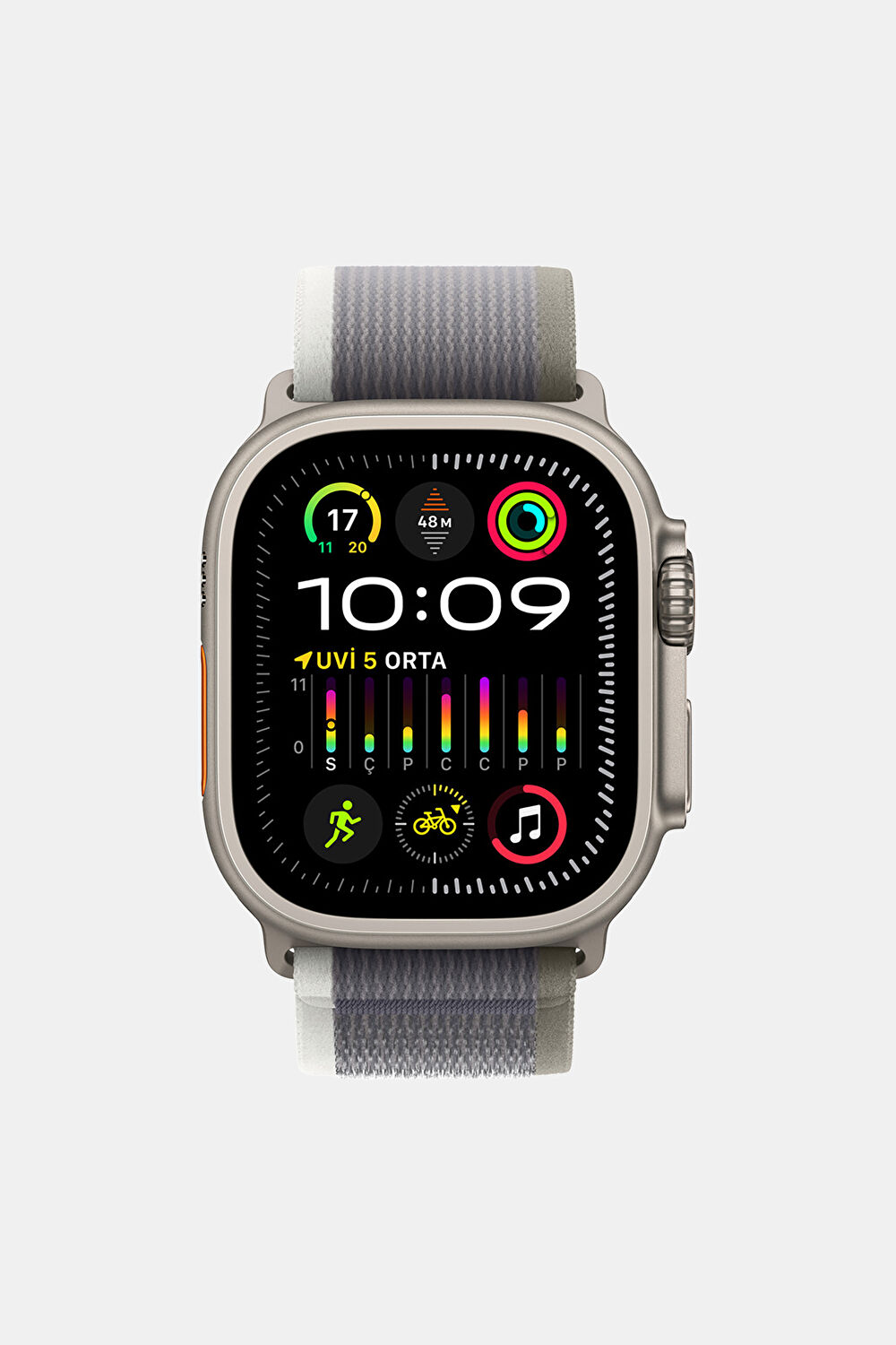 Apple Watch 49 mm Yeşil/Gri Trail Loop Kordon_4