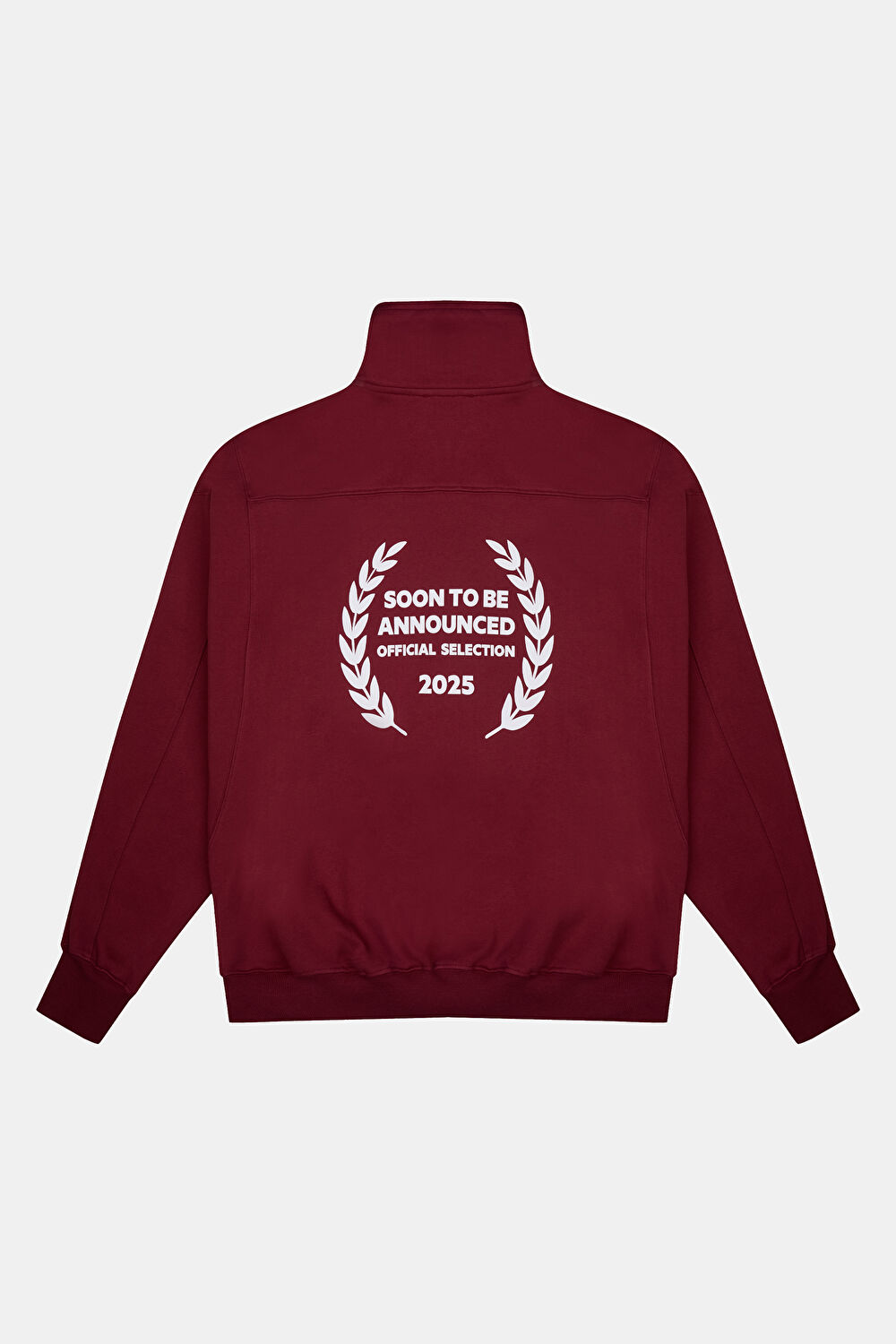 Bordo Relax Kalıp Dik Yaka Sweatshirt_2