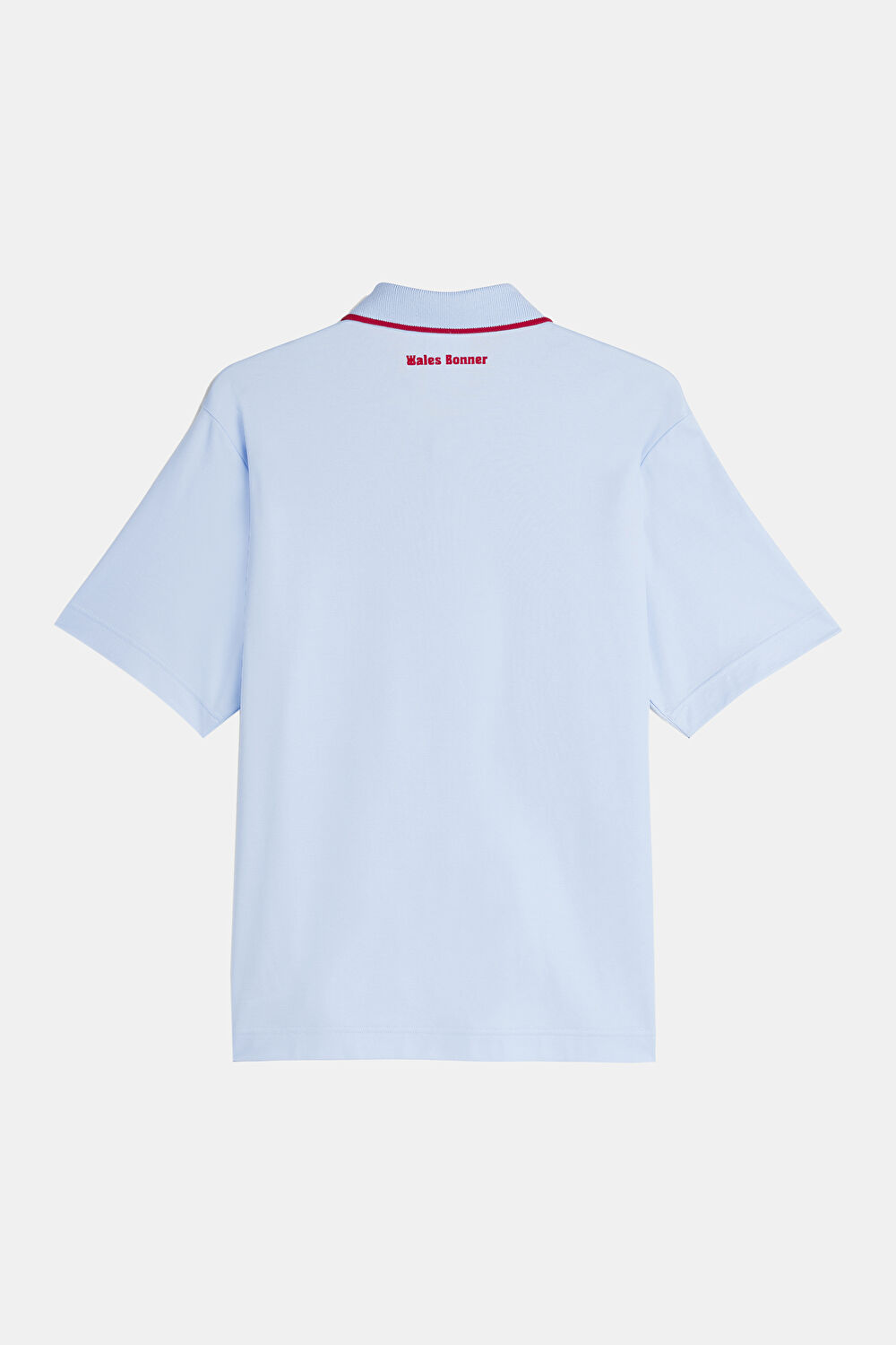 X Wales Bonner Relax Kalıp Açık Mavi Polo Yaka T-Shirt_2