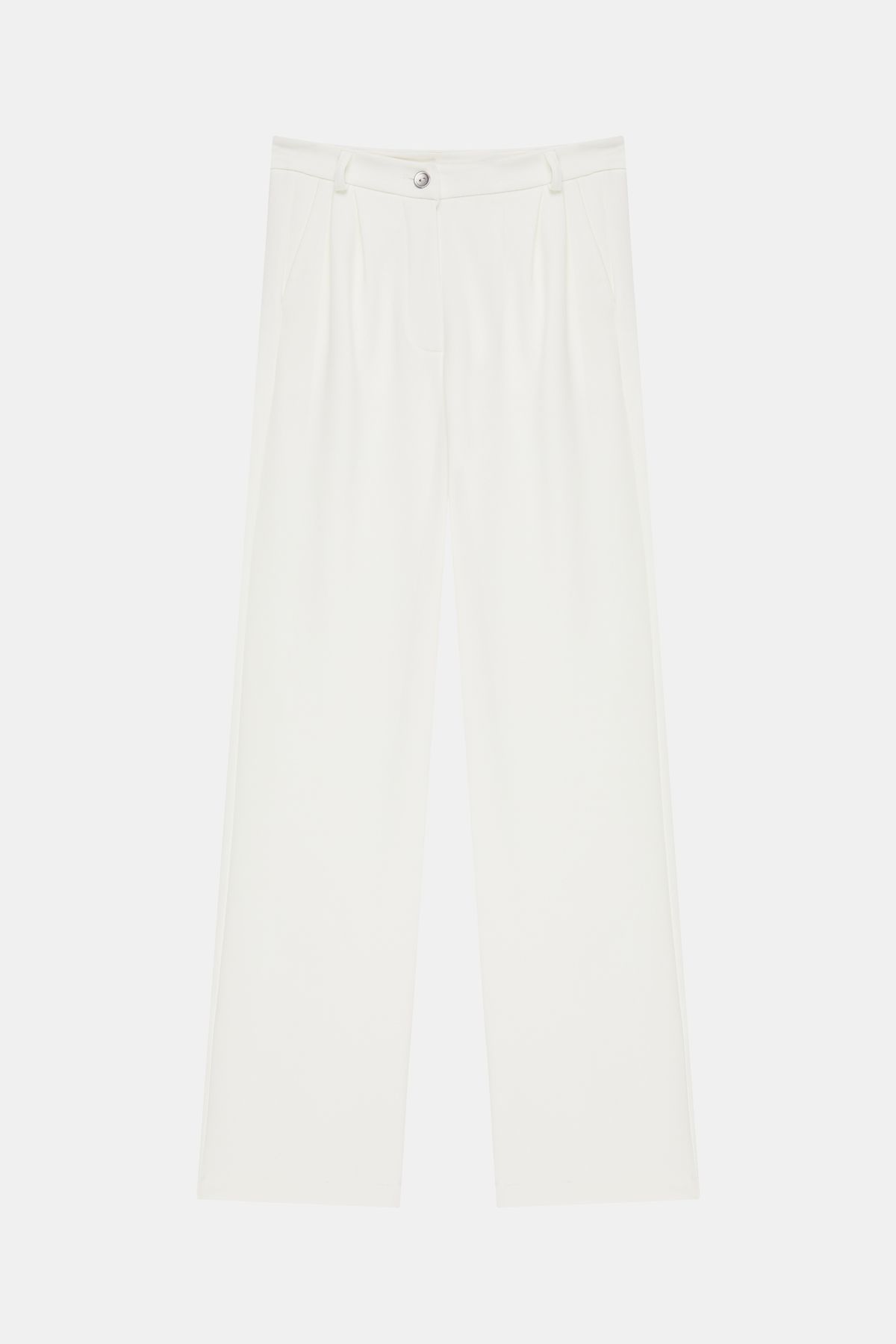 Zero Zero Ekru Wide Leg Kadın Pantolon