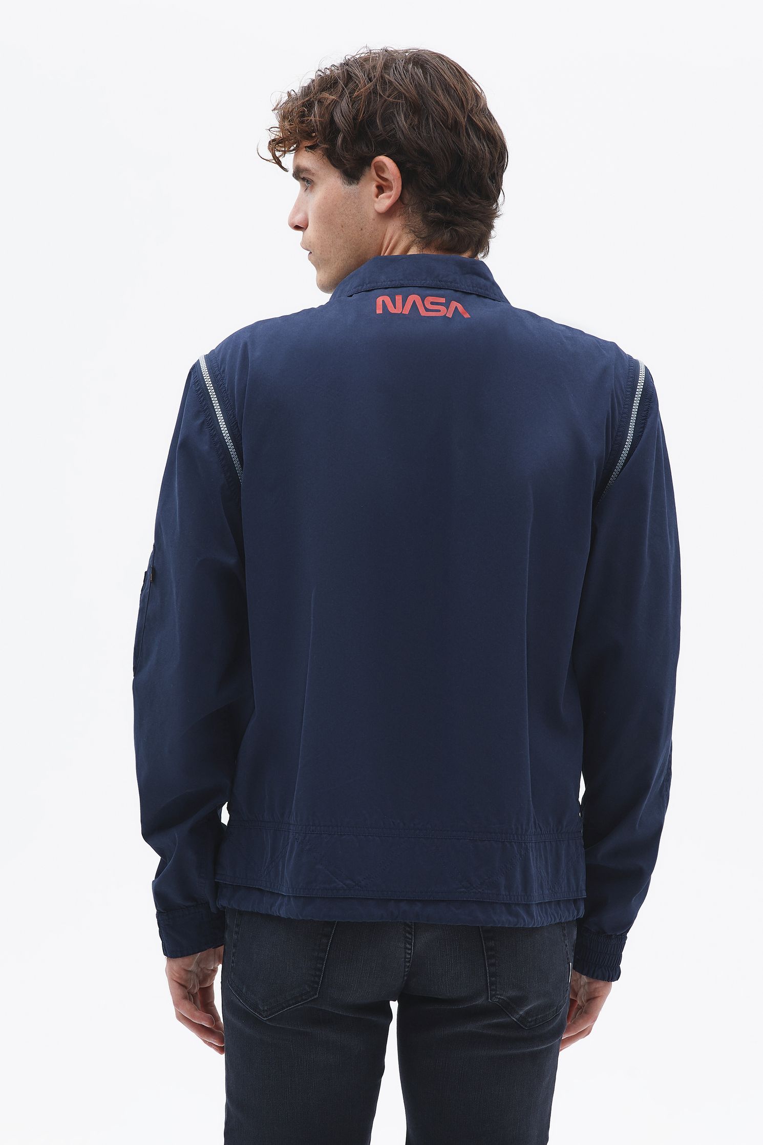 Nasa Outlet Outlet Men Alpha Nasa Evo Bomber Ll, Navy Blue