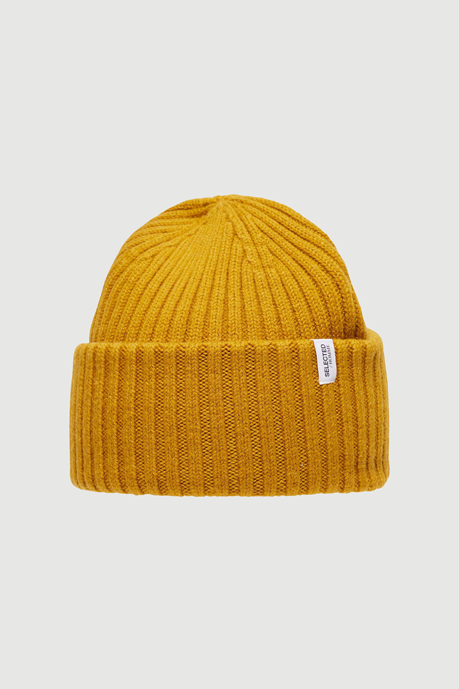 Outlet Men Selected Slhmerıno Wool Beanıe B, Mustard, Std