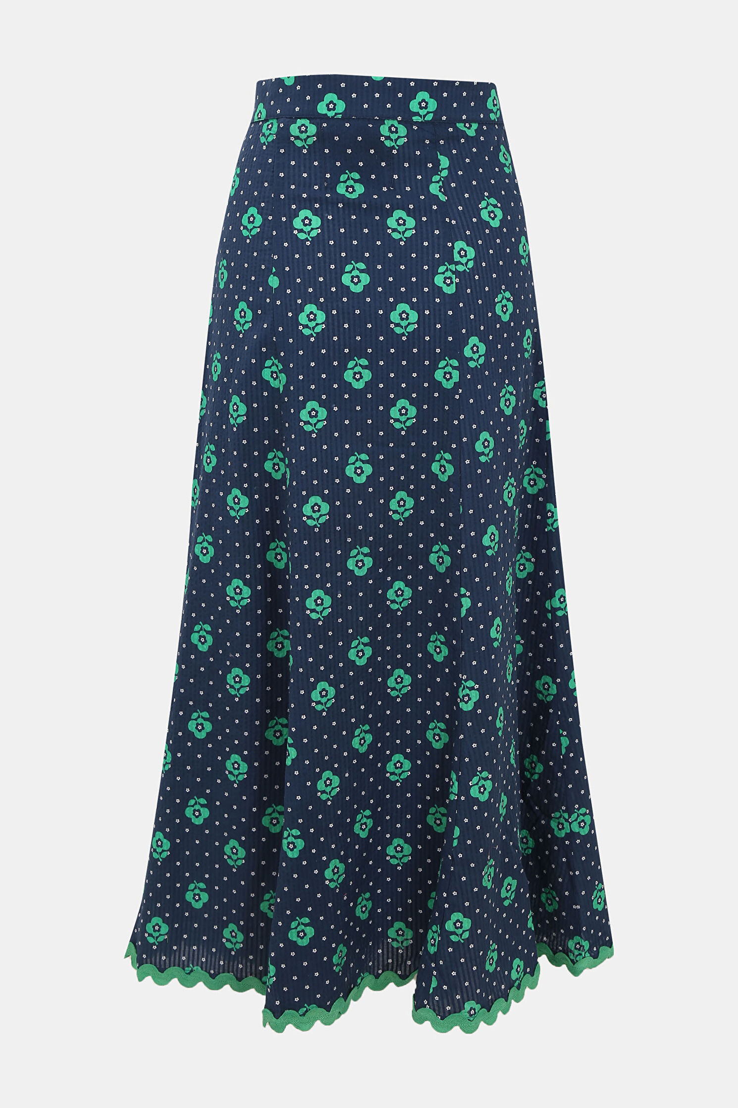 Women Damson Madder Hyan Mıdı Skırt, Blue, Green, 40