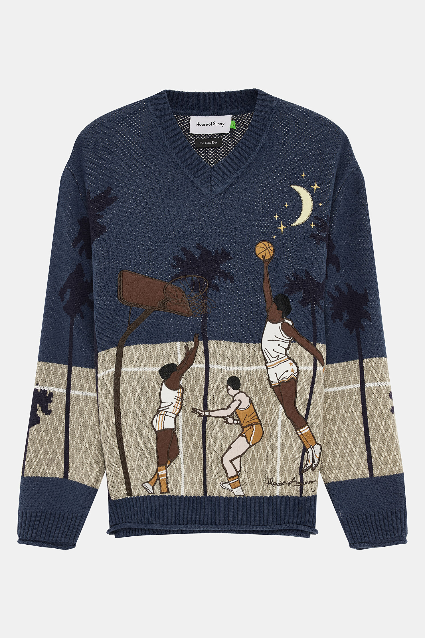 Men House Of Sunny Navy Blue Patterned Knitwear Sweater