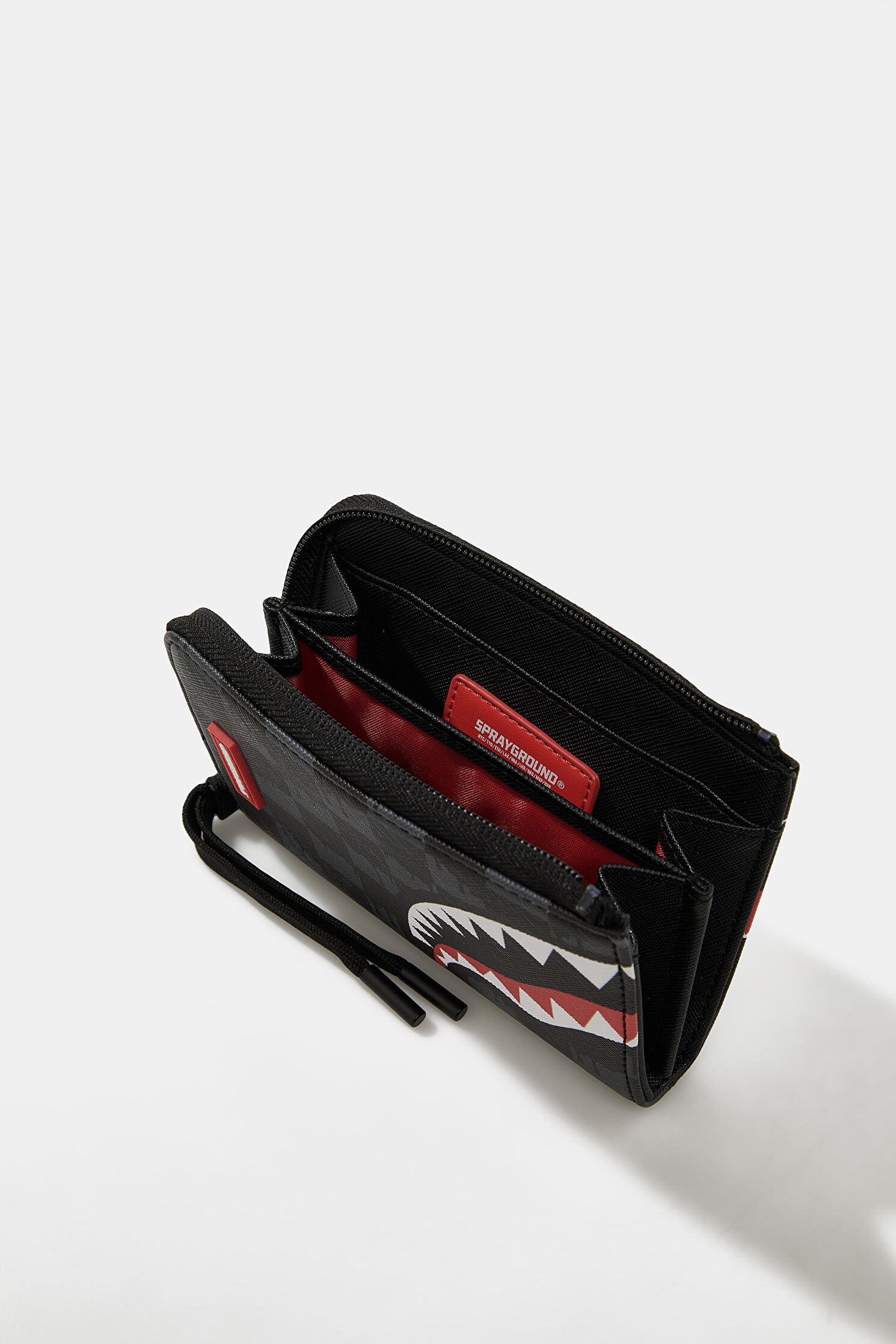 Men Sprayground Drip Check Shark Small Wallet