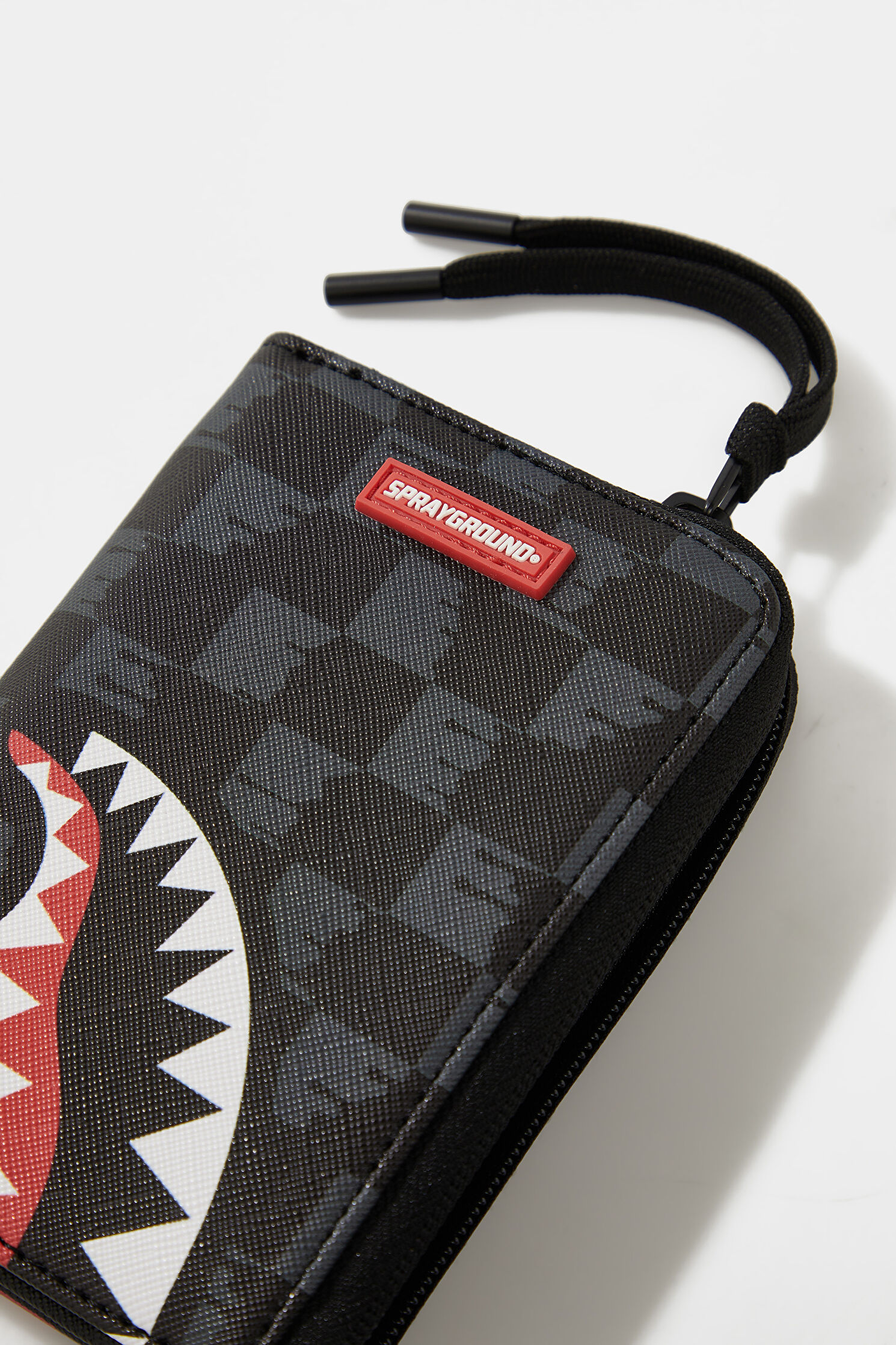 Men Sprayground Drip Check Shark Small Wallet