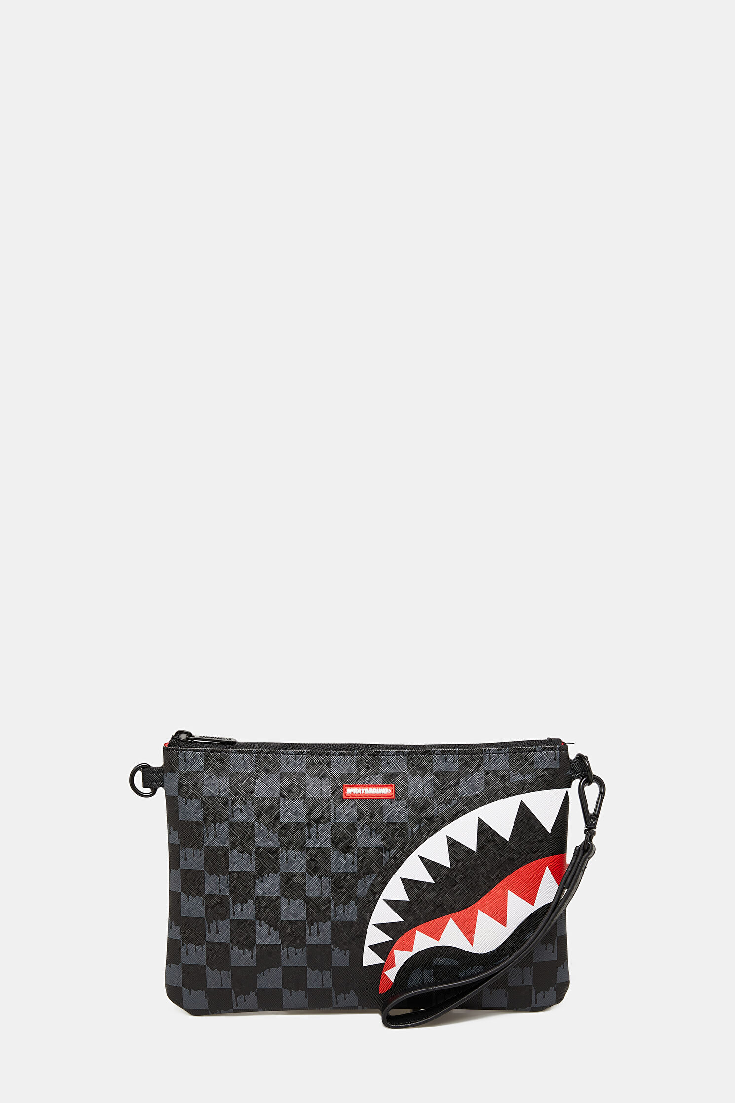 Men Sprayground Drip Check Shark Cross Clutch Shoudler S Bag
