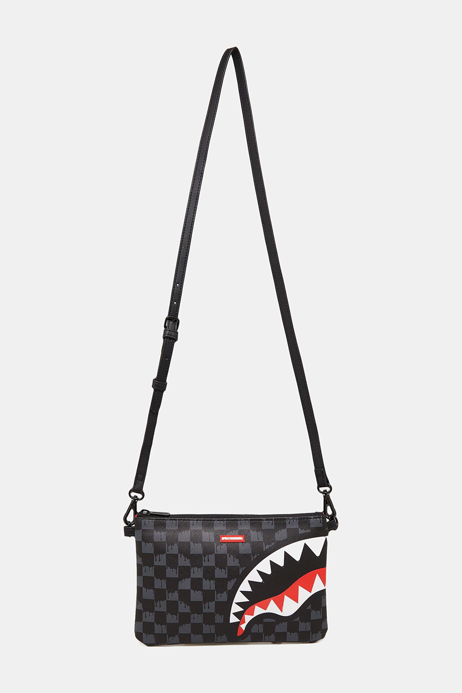 Men Sprayground Drip Check Shark Cross Clutch Shoudler S Bag