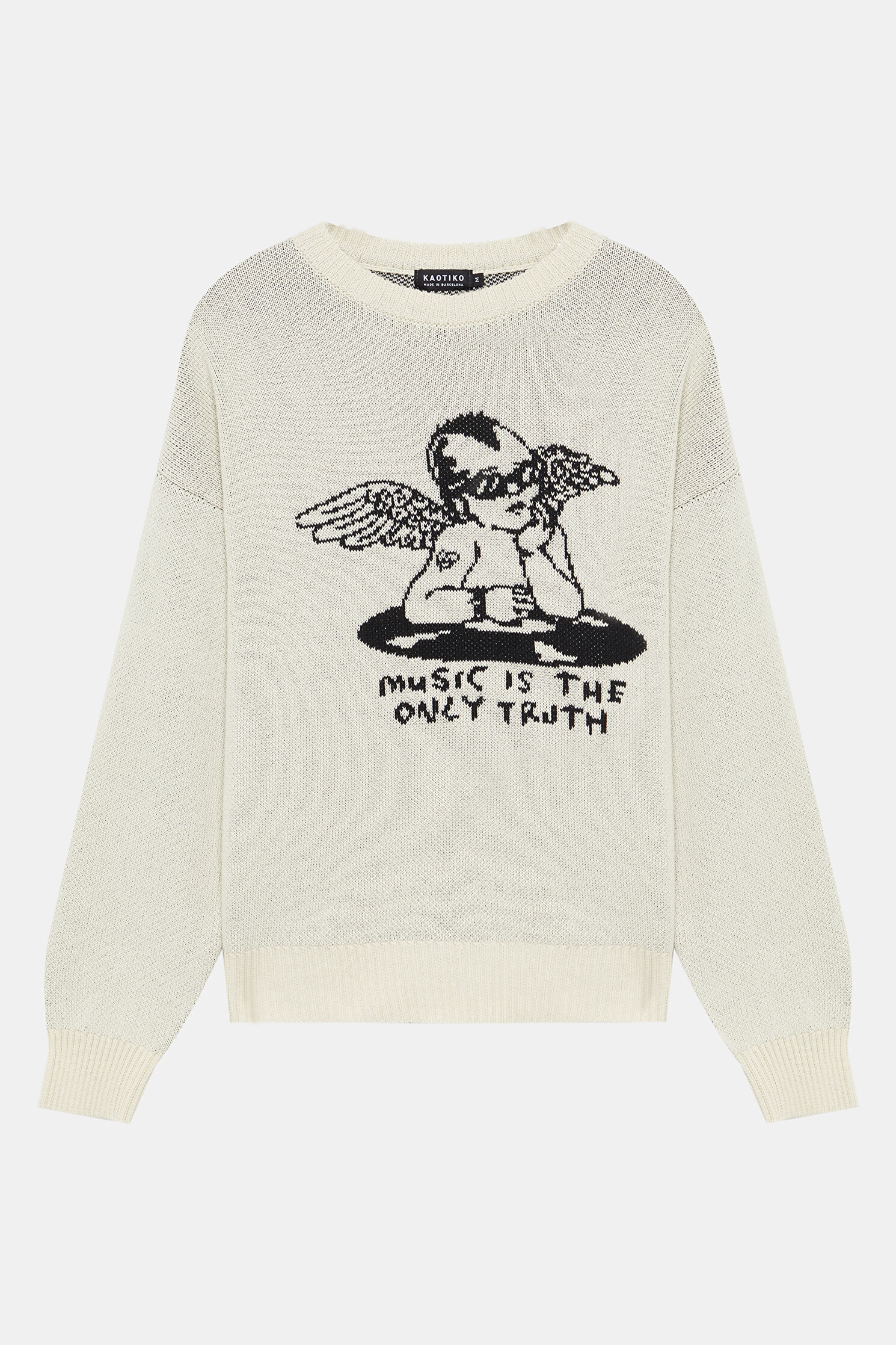 古典 Men Kaotıko Cream Patterned Knitwear Sweater Clothing