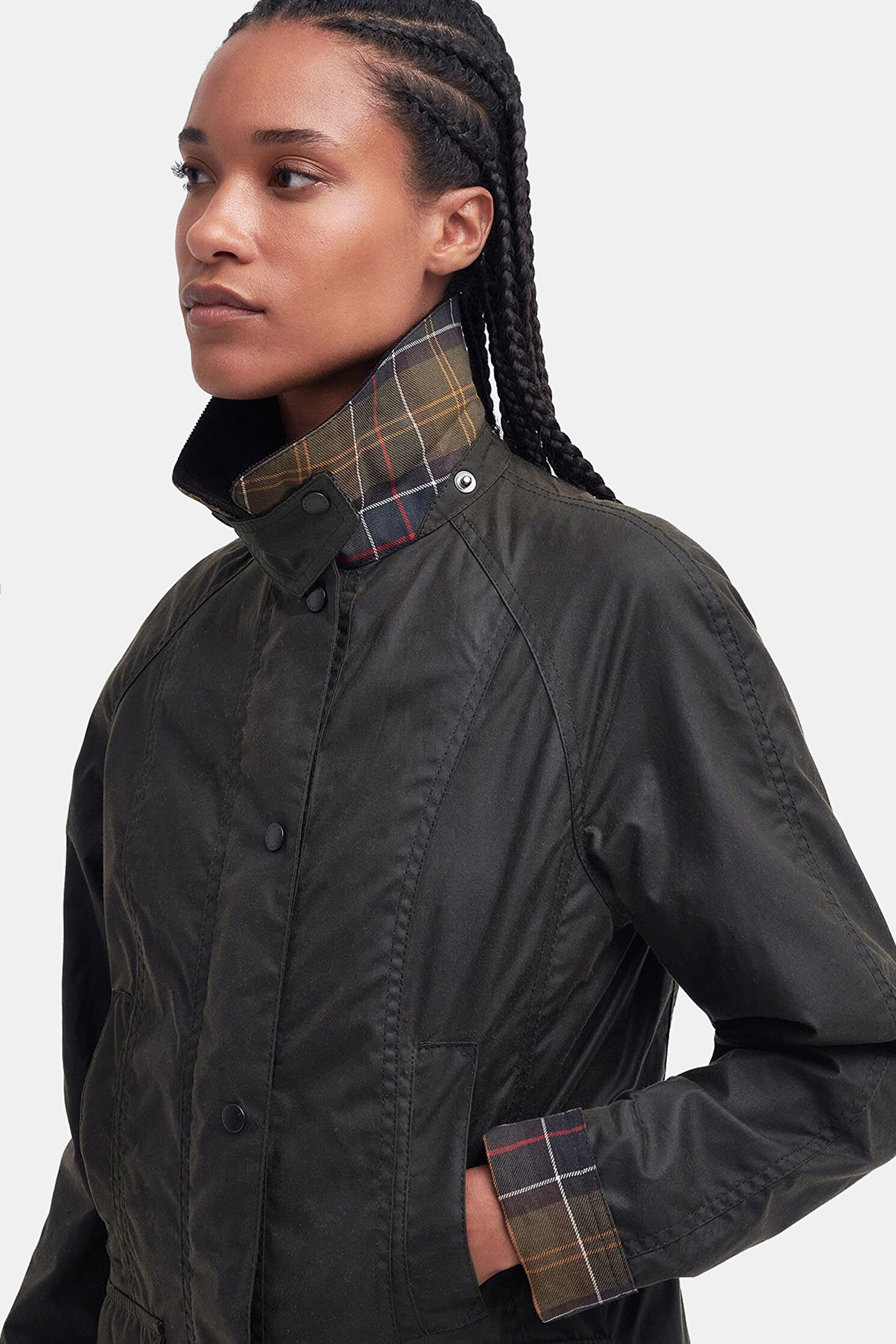 Women Barbour Classic Beadnell Wax Oil Jacket - Main Image
