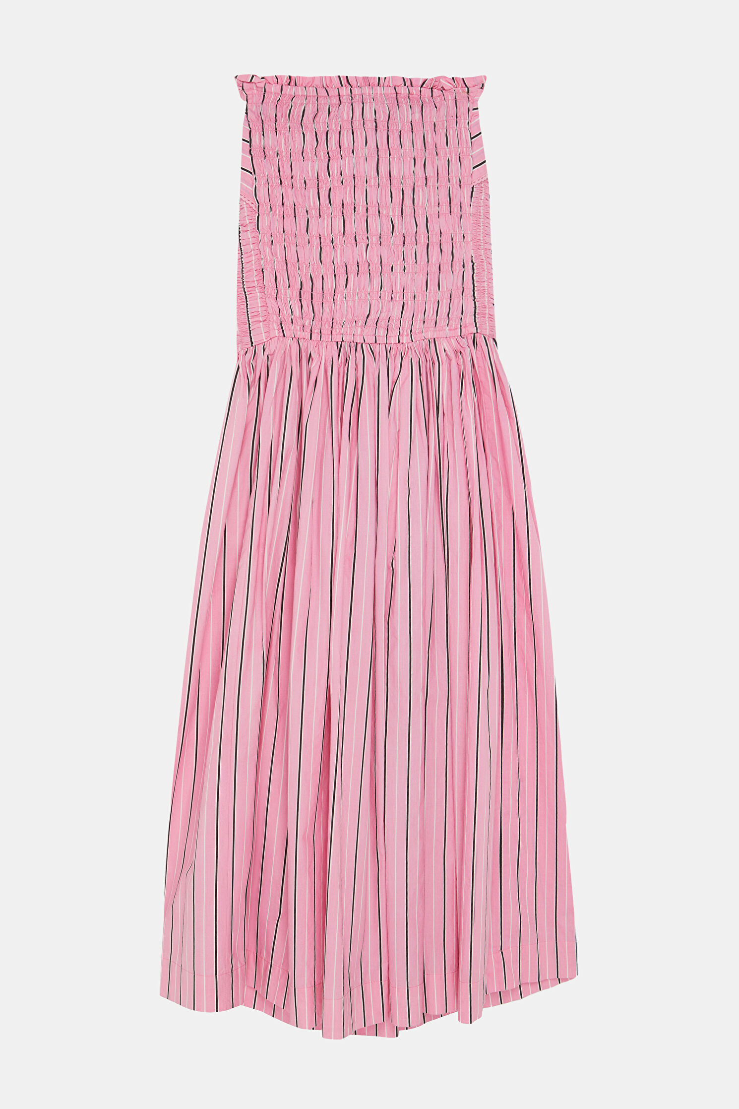 damson madder pink stripe dress DAMSON MADDER Mia Midi Dress - Pink Business Stripe