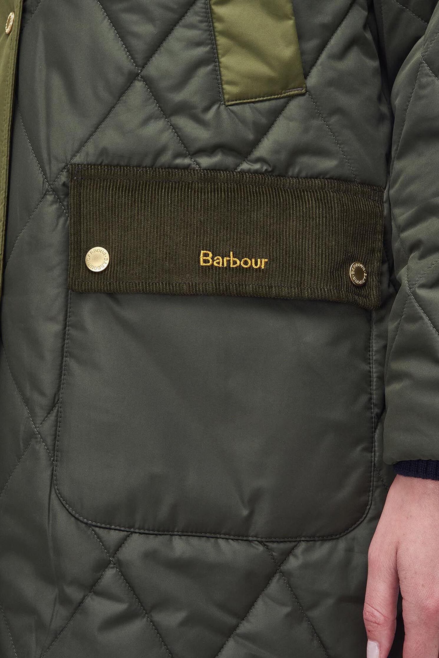 Kadın Barbour Cookston Quilted Haki Kaban