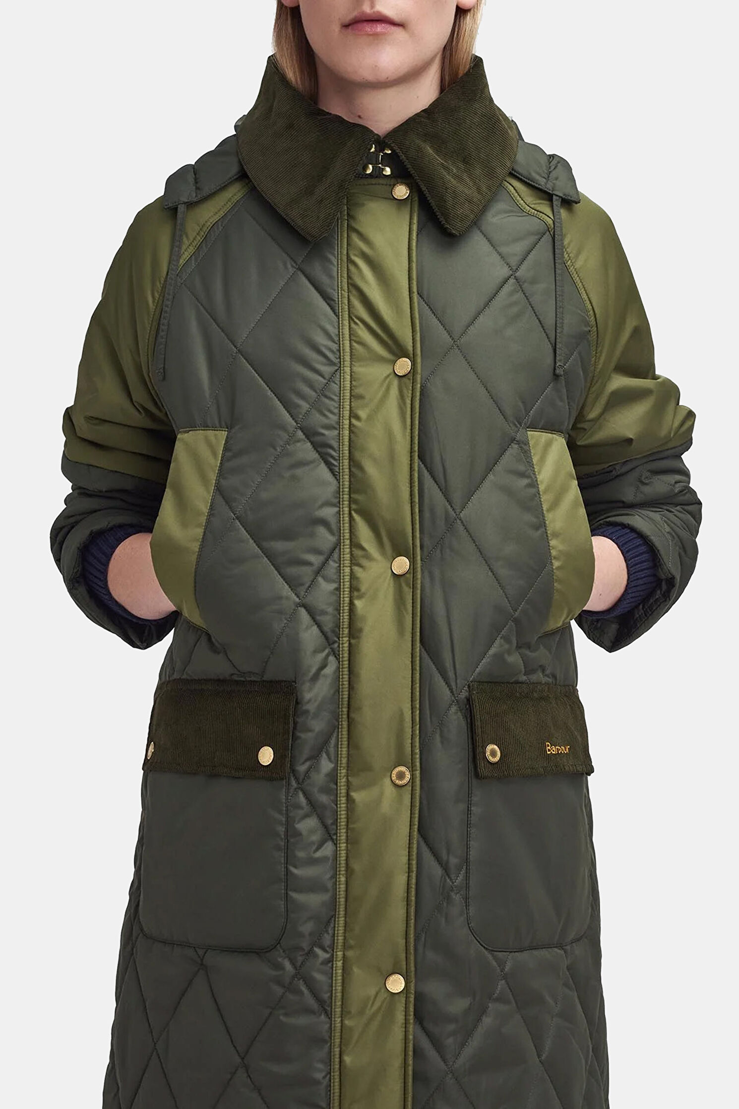 Kadın Barbour Cookston Quilted Haki Kaban