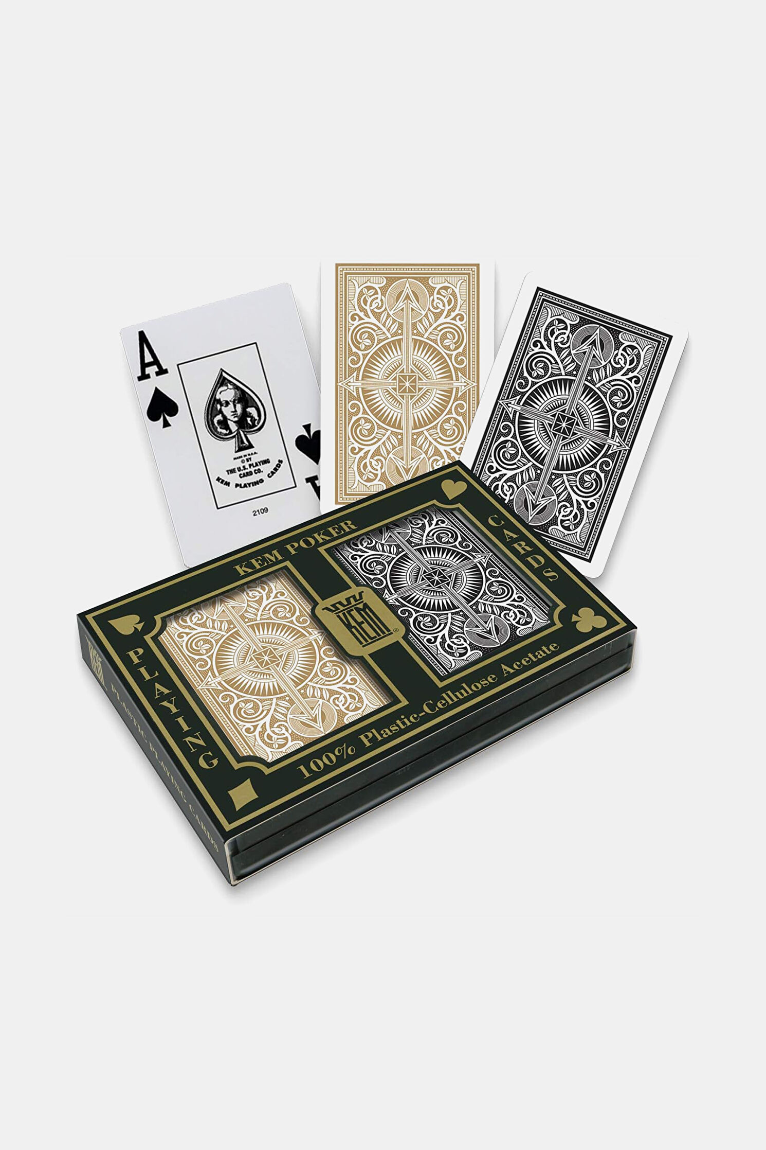 Kıklop Kem Arrow Black Gold Wide Jumbo Index Playing Cards