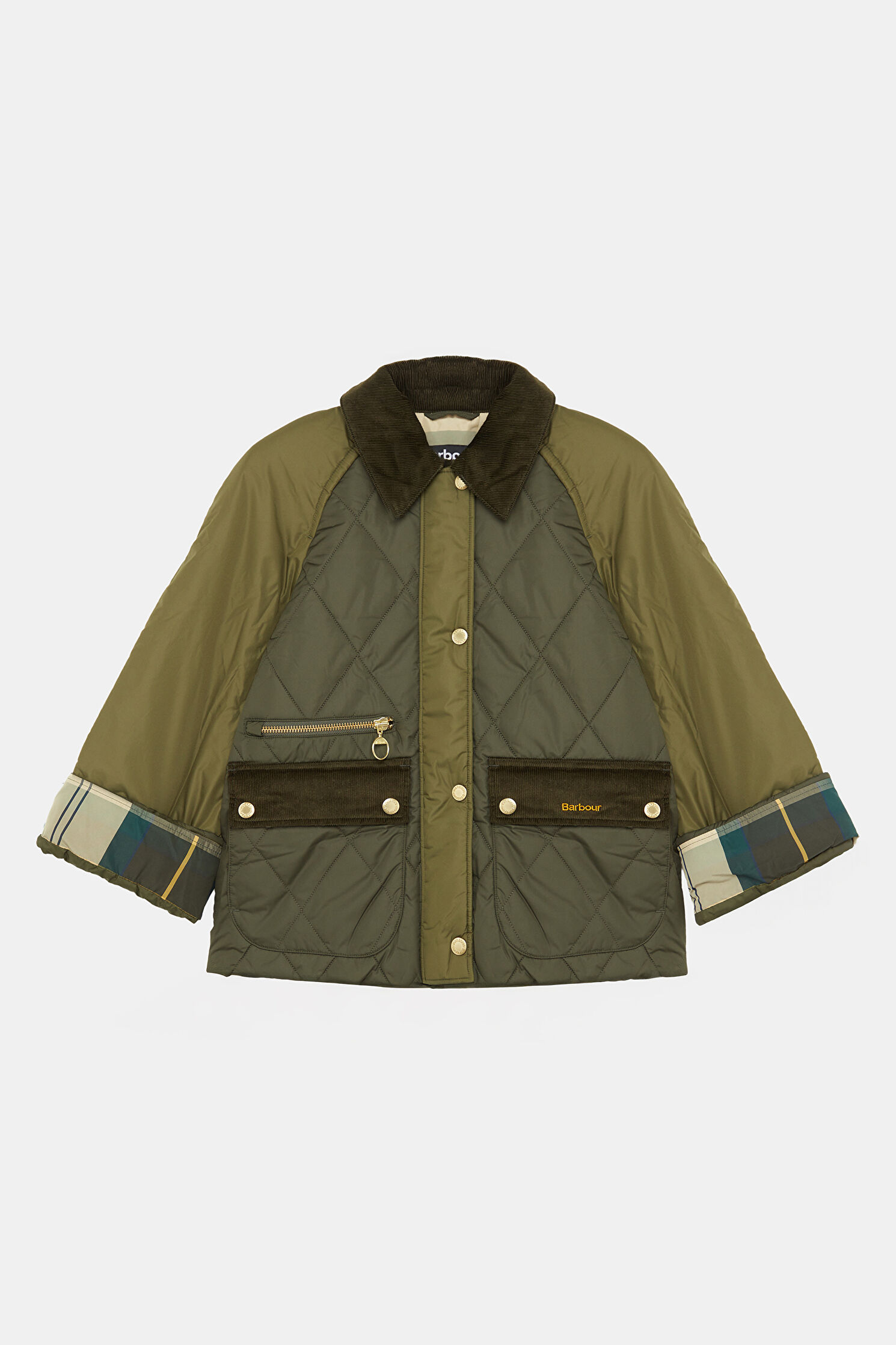 Women Barbour Martha Quilted Khaki Coat