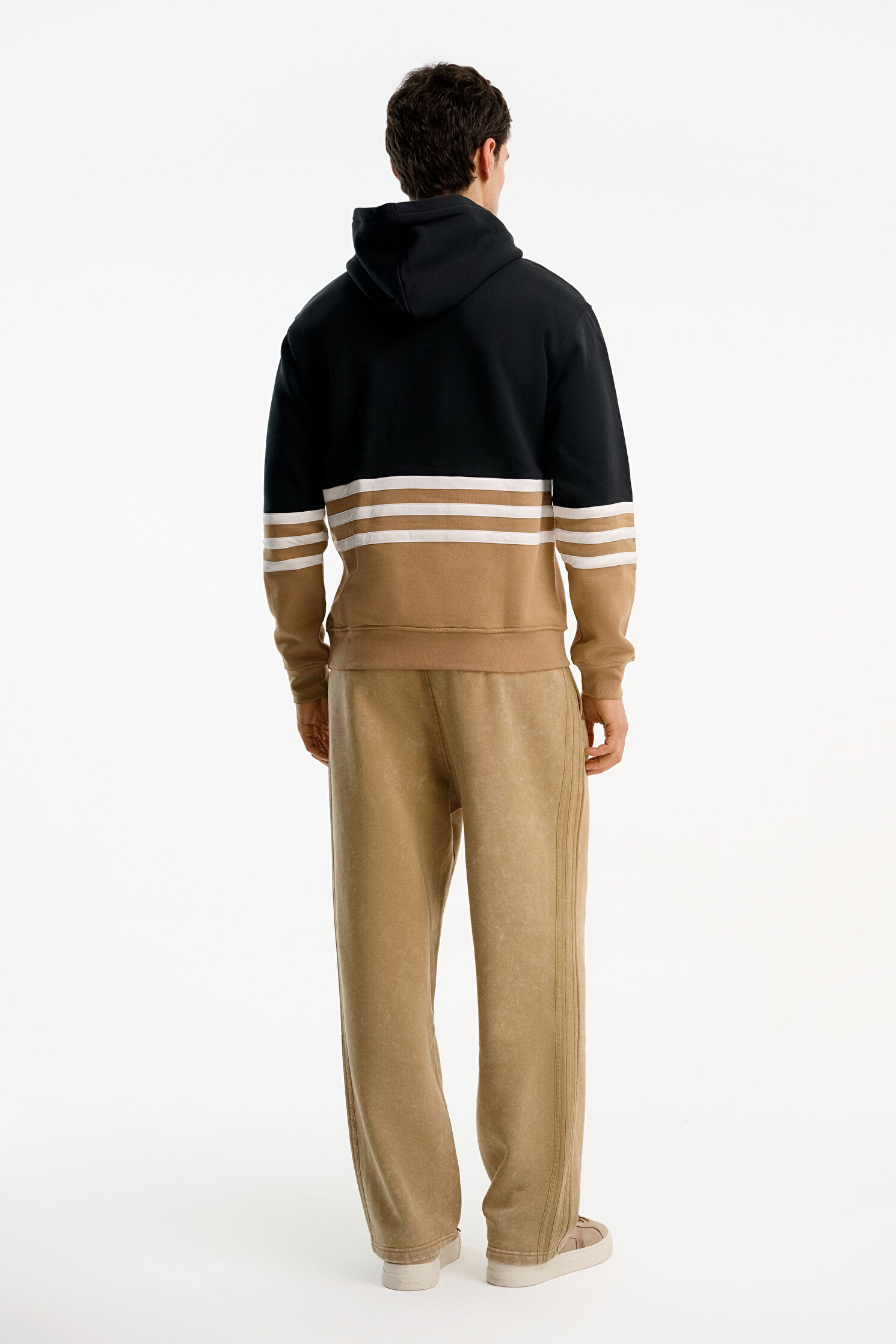 Outlet Erkek Adıdas Siyah Relax Kalıp Kapuşonlu Sweatshirt