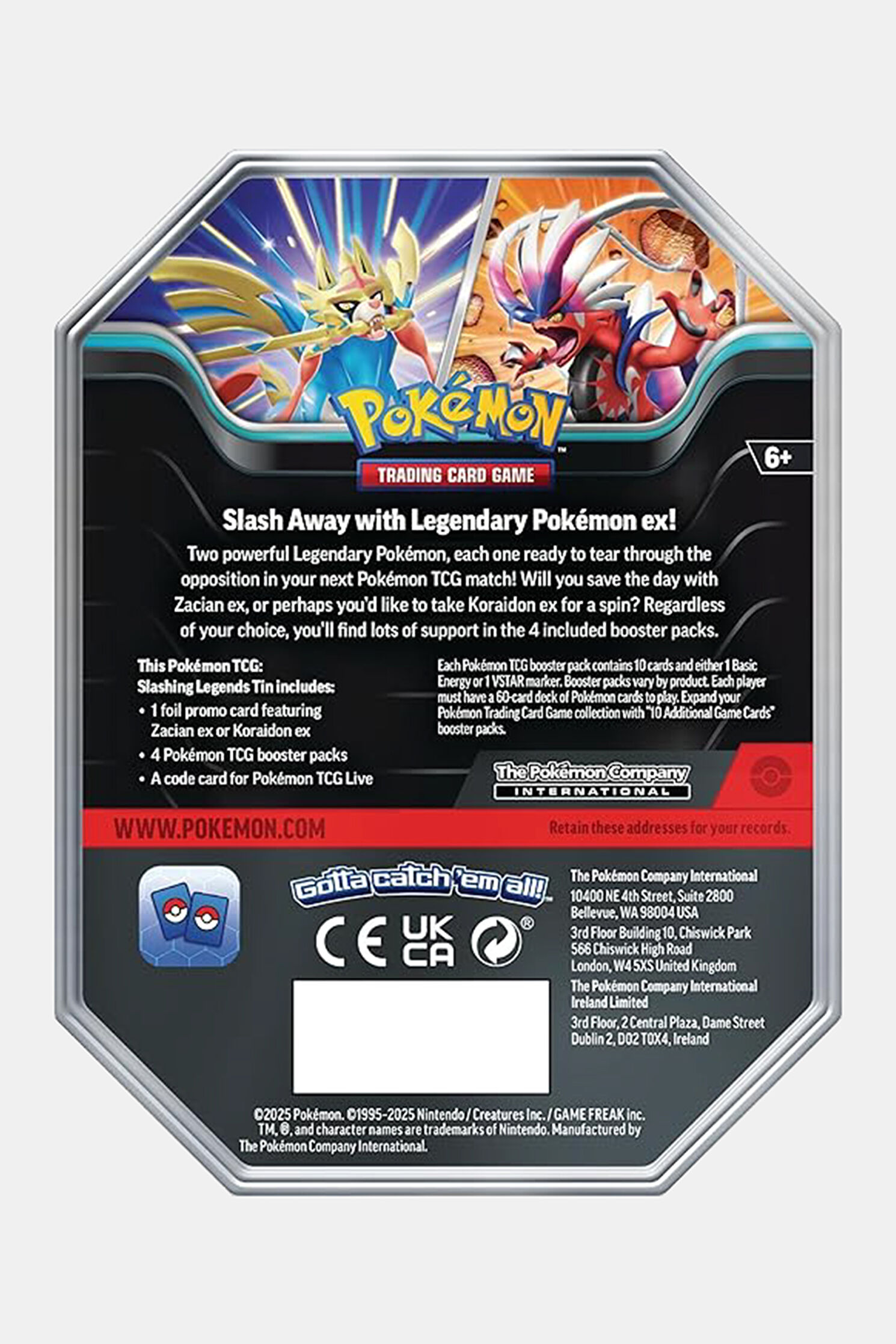 pokmon trading card game: slashing legends tin zacian Pokmon TCG: Slashing Legends Ex Tin