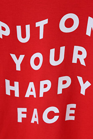 Happy Face Çocuk T-Shirt Kırmızı_3