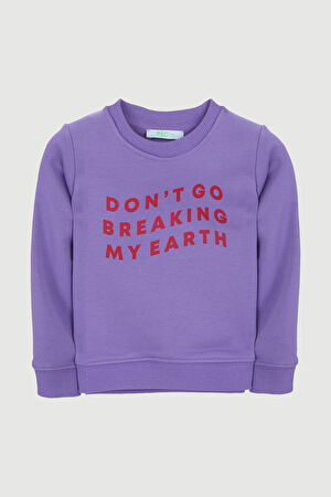 Earth Çocuk Sweatshirt Lila