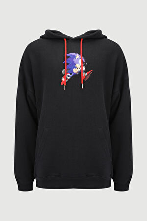 Siyah Kapuşonlu Sweatshirt