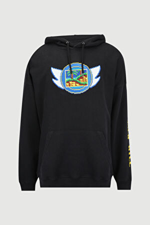 Siyah Kapuşonlu Sweatshirt