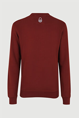 Kırmızı Relax Kalıp Bisiklet Yaka Sweatshirt_5