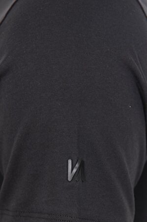 Dar Kalıp Siyah Bisiklet Yaka T-Shirt_7