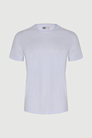 Dar Kalıp Beyaz Bisiklet Yaka T-Shirt_7