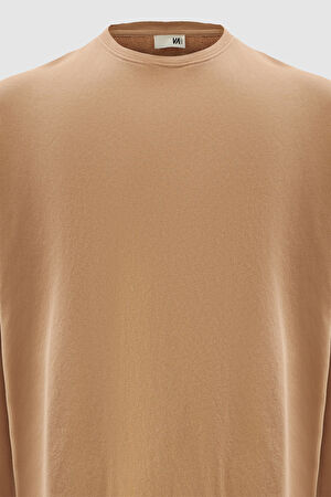 Açık Kahve Bisiklet Yaka Sweatshirt_6