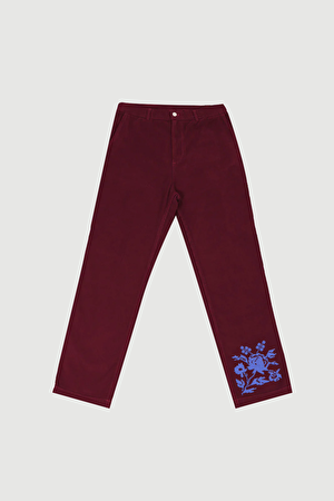 Bordo Boru Paça Jean Pantolon