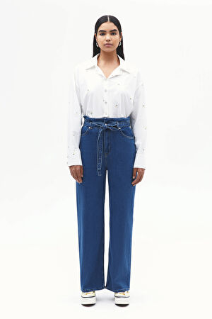 Mavi Boru Paça Denim Pantolon