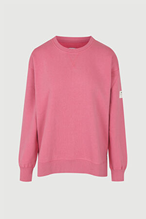 Pembe Bisiklet Yaka Sweatshirt