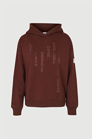 Kahve Kapuşonlu Sweatshirt