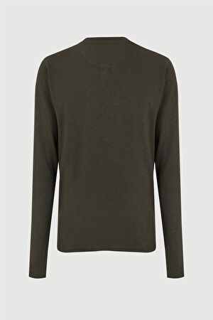 Haki Bisiklet Yaka T-Shirt_5