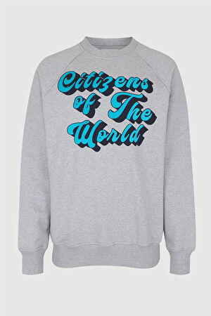 Gri Bisiklet Yaka Sweatshirt