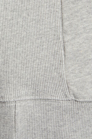 Gri Melanj Relax Kalıp Bisiklet Yaka Sweatshirt_6