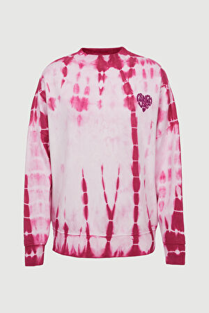 Beyaz Bisiklet Yaka Sweatshirt