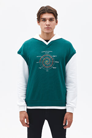 Yeşil Kapuşonlu Sweatshirt