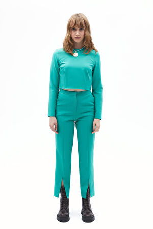 Yeşil Dar Paça Pantolon