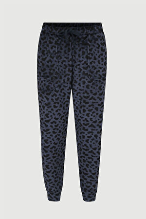 Lacivert Animal Desenli Spor Pantolon
