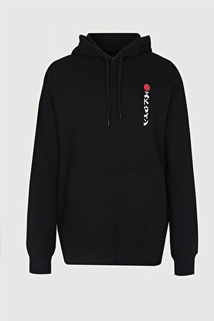 Siyah Relax Kalıp Kapuşonlu Sweatshirt_4