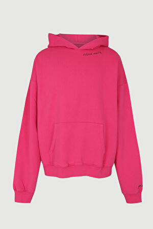 Pembe Oversize Kapuşonlu Sweatshirt