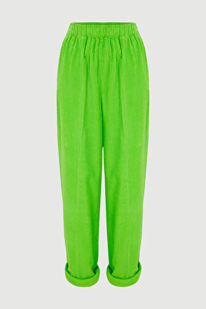 Neon Yeşil Boru Paça Pantolon