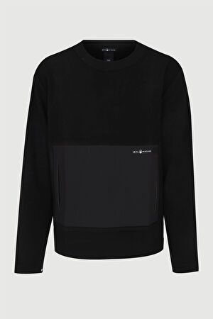 Siyah Bisiklet Yaka Sweatshirt