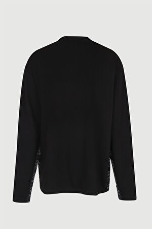 Siyah Bisiklet Yaka Sweatshirt_2