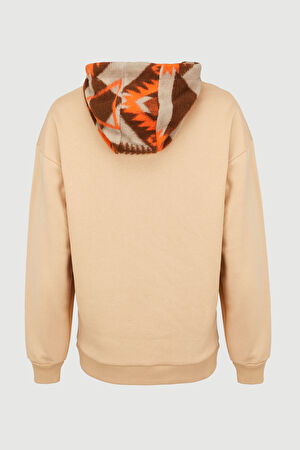 Bej Relax Kalıp Bisiklet Yaka Sweatshirt_2