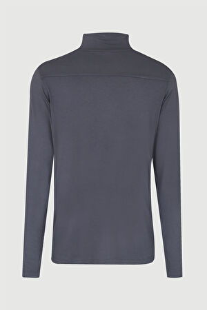 Gri Dik Yaka T-Shirt_2