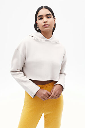Bej Kapüşonlu Sweatshirt