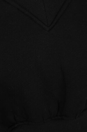 Siyah V Yaka Sweatshirt_7